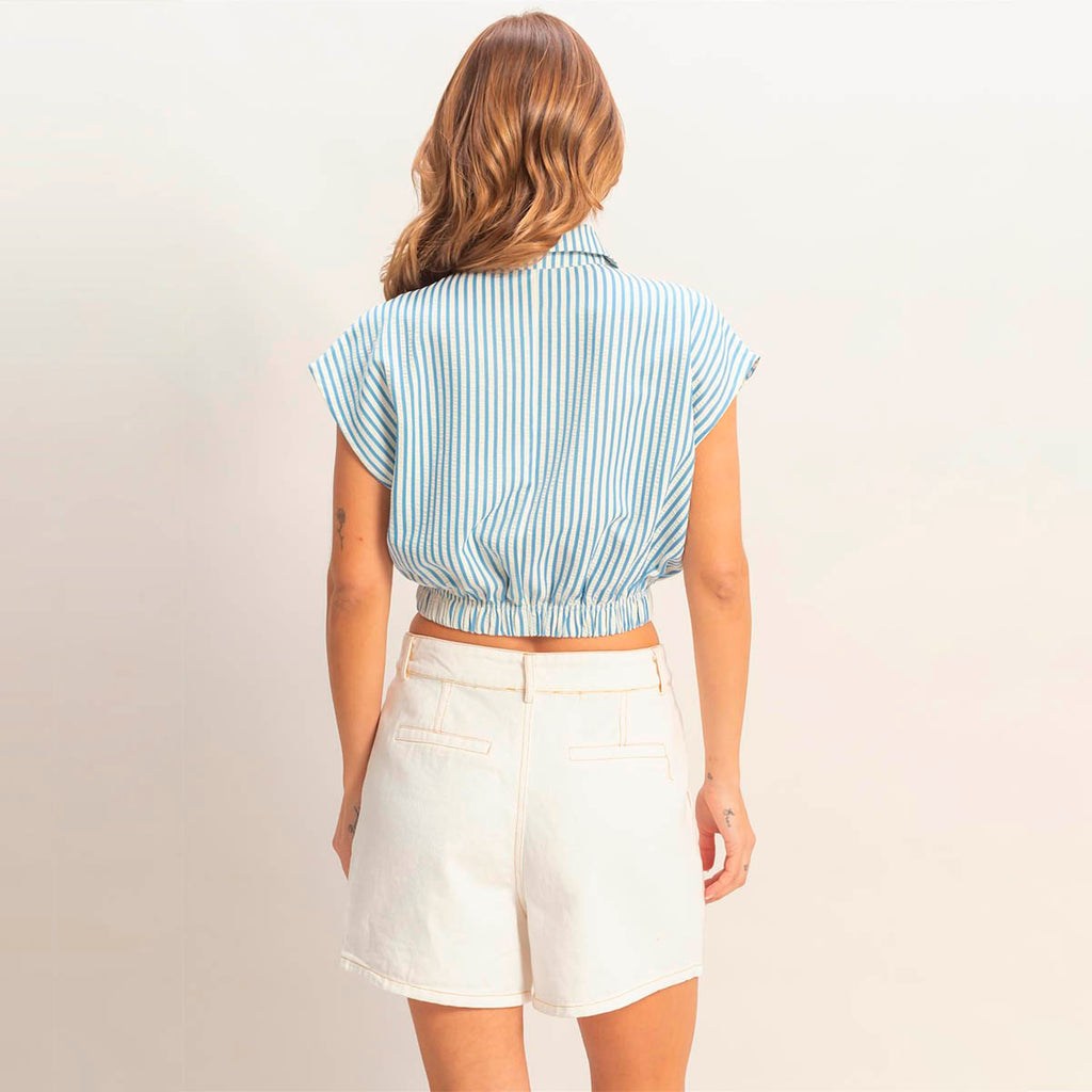 Blusa Azul de Rayas