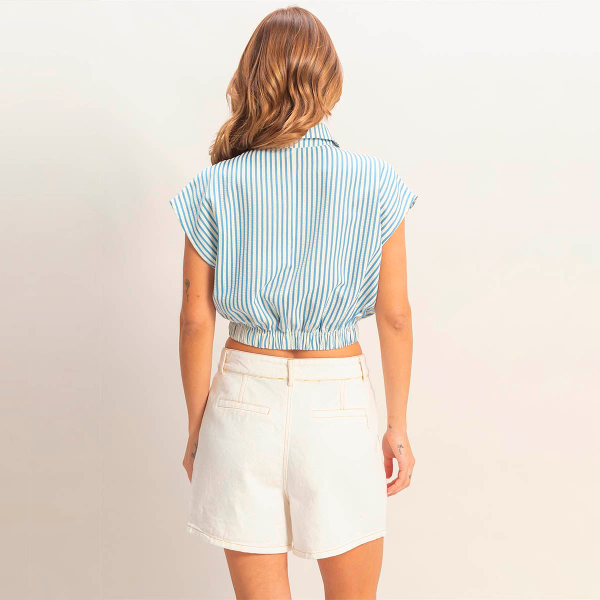 Blusa Azul de Rayas