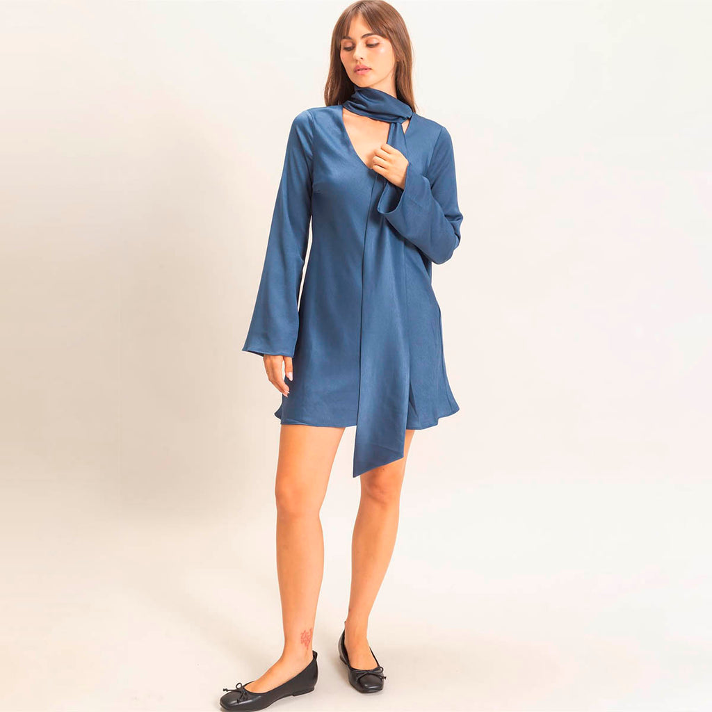 Vestido Azul Satin