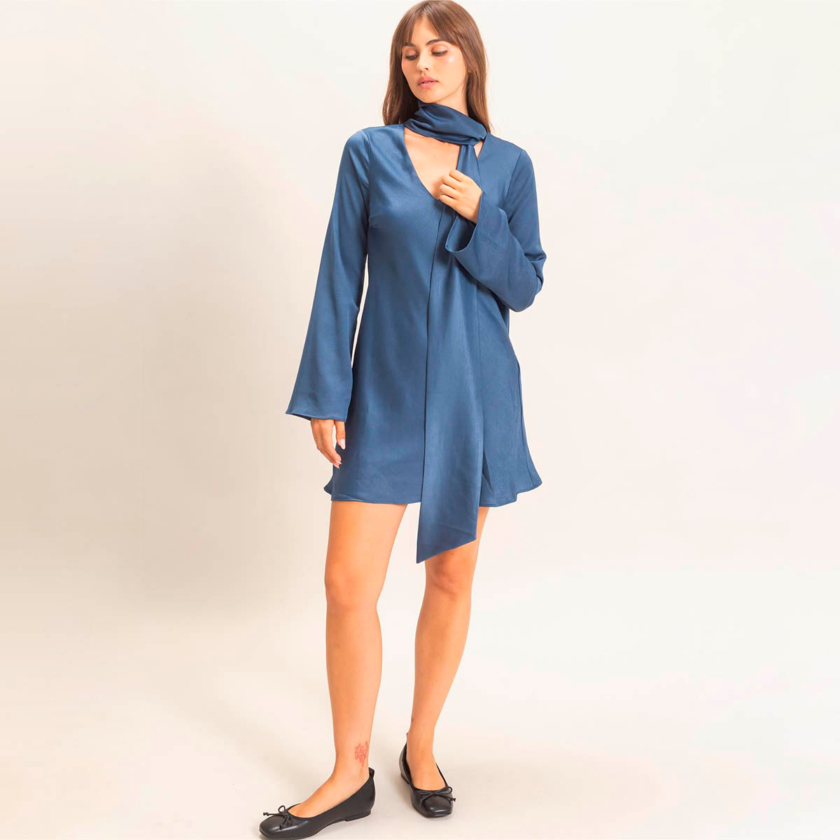 Vestido Azul Satin