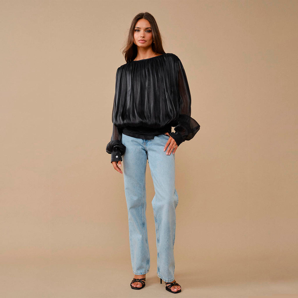 Blusa Negra Bombacha
