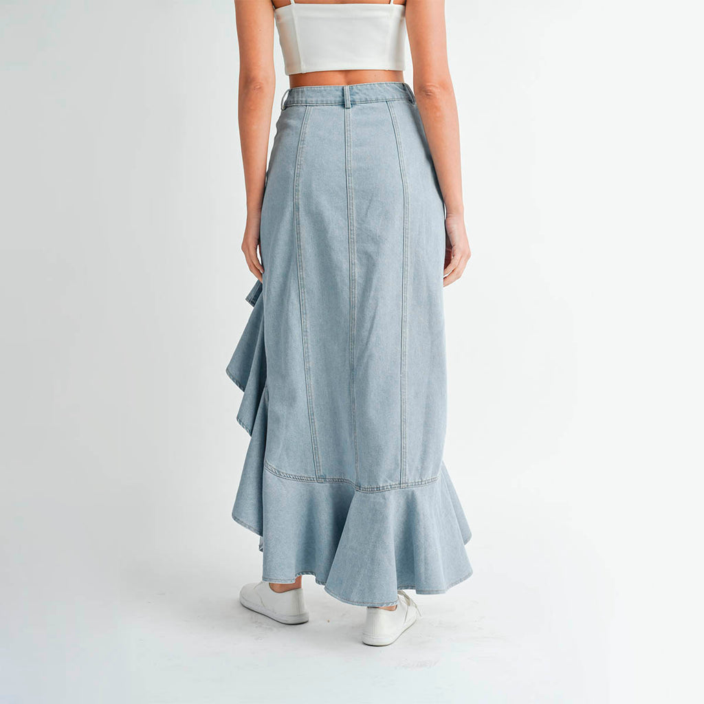 Falda Azul Asimetrica