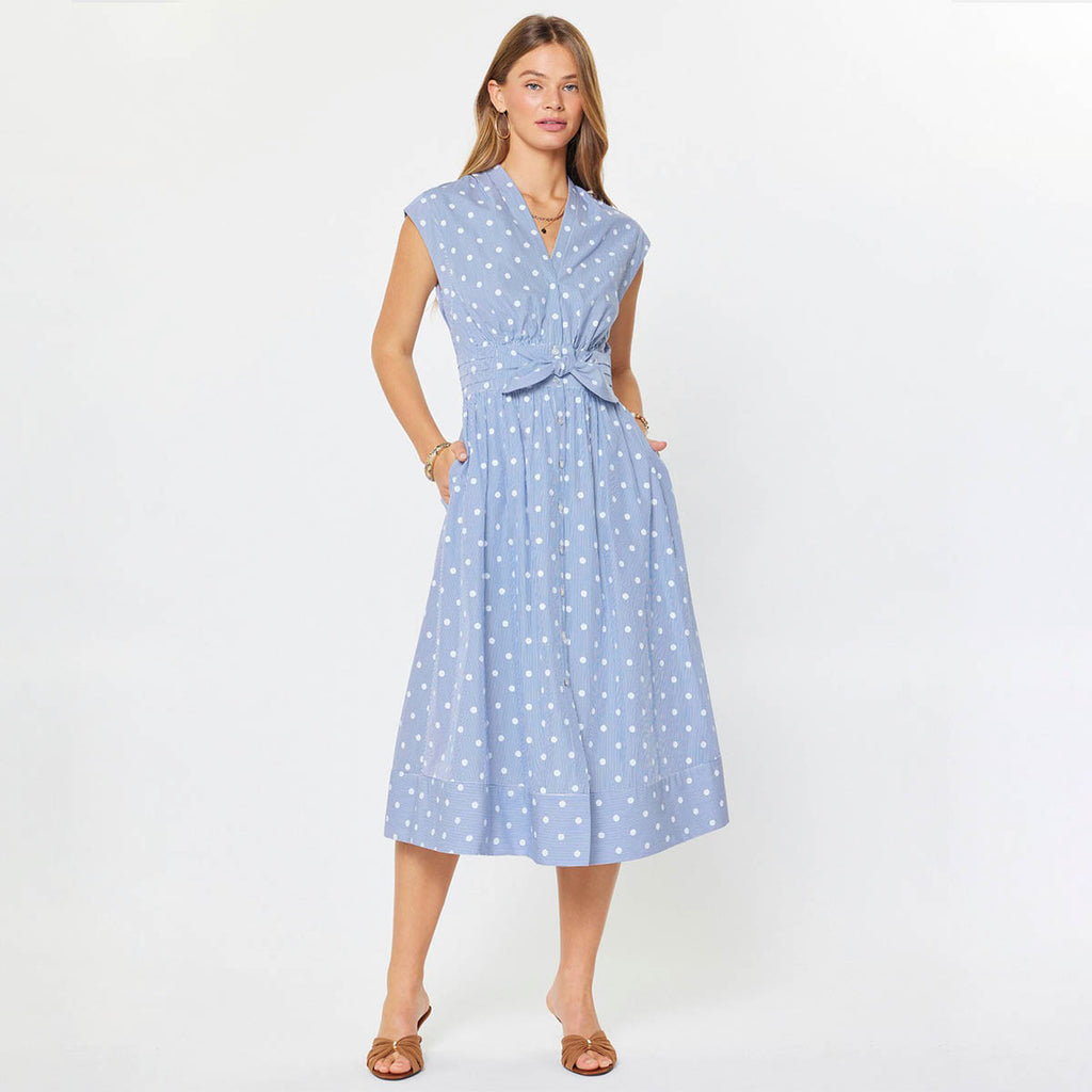 Vestido Azul con Estampado