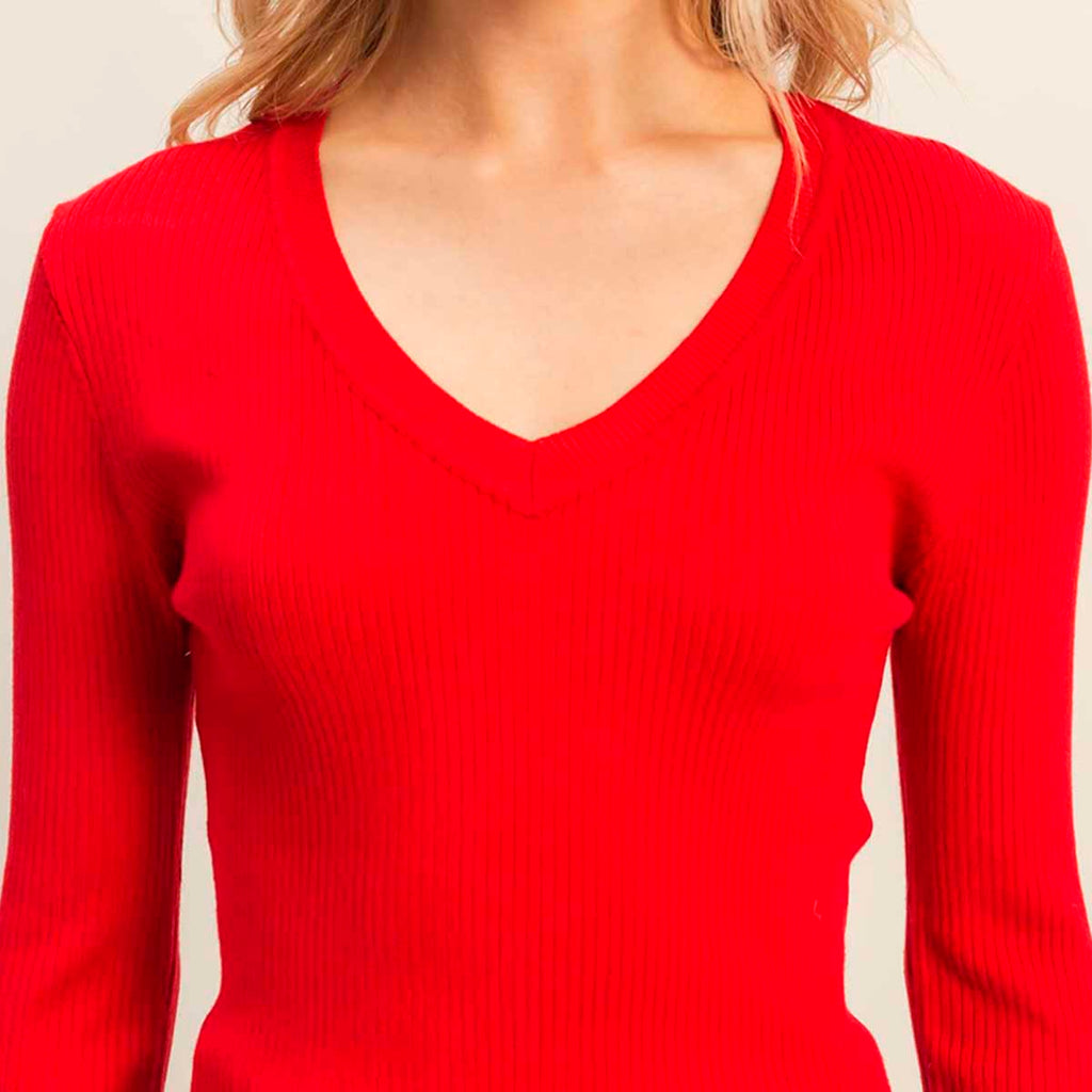 Sueter Rojo Manga Larga