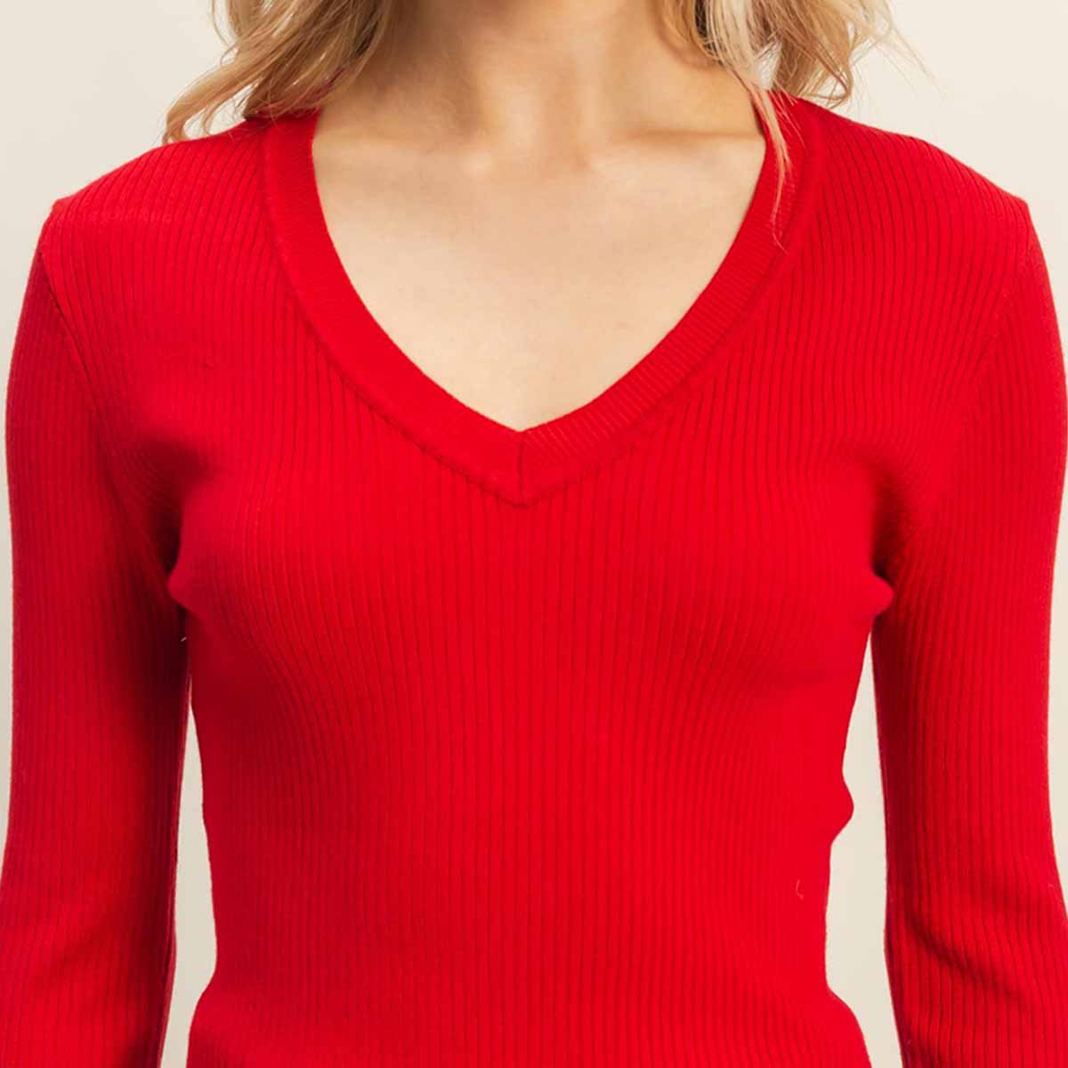 Sueter Rojo Manga Larga
