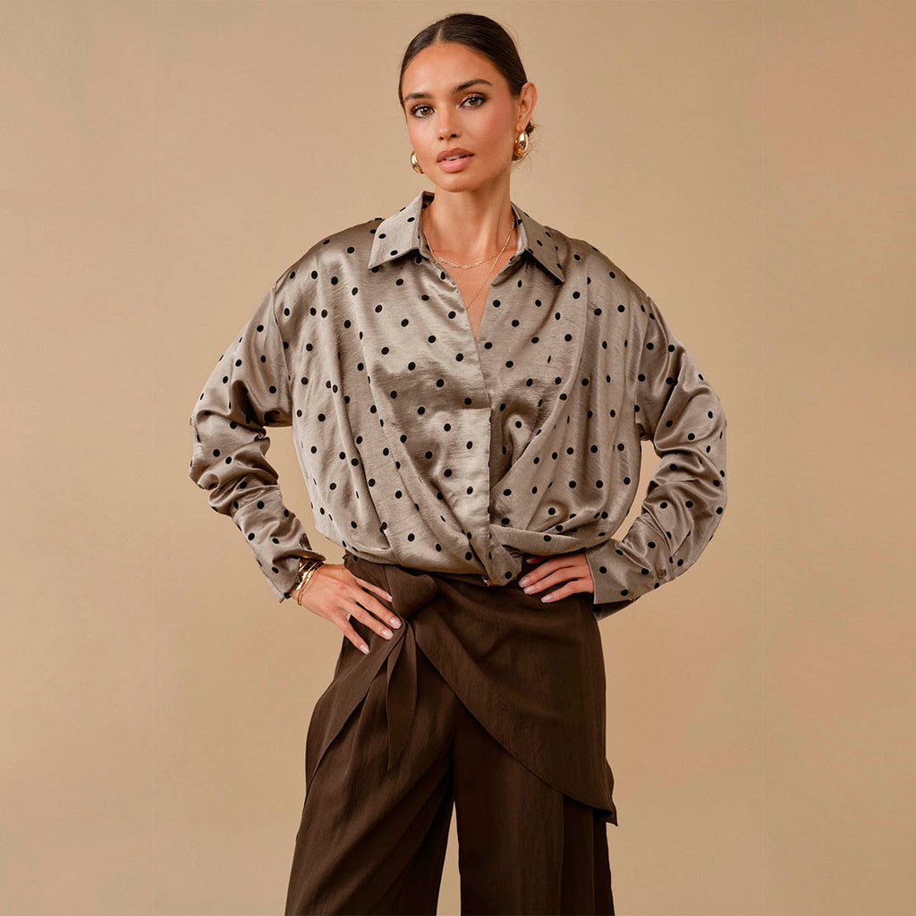 Blusa Gris con Estampado
