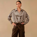 Blusa Gris con Estampado