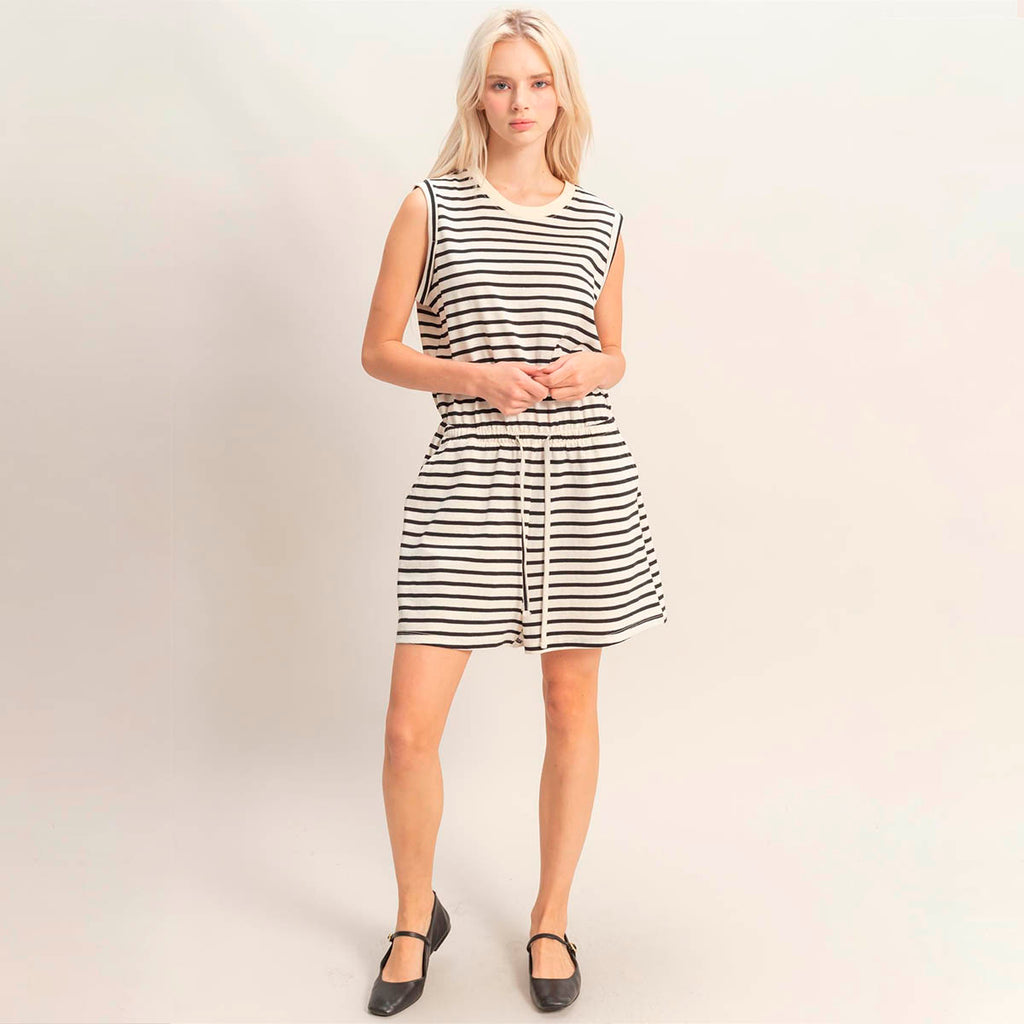 Jump Suit Negro de Rayas