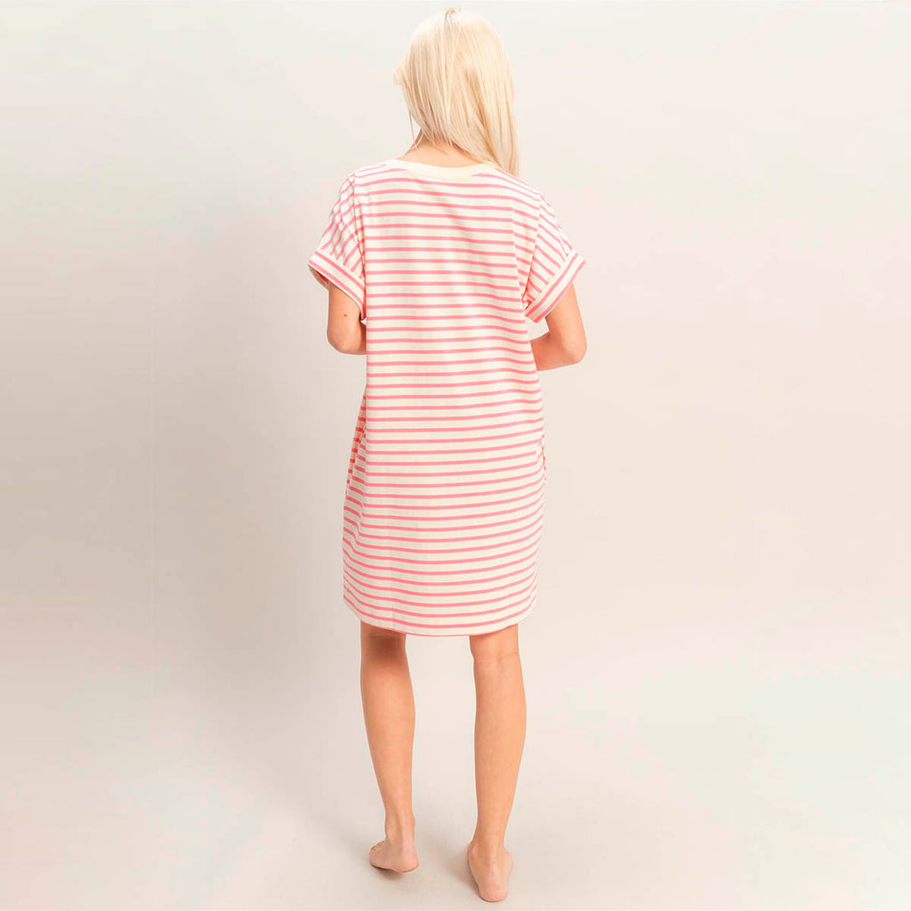 Vestido Rosa de Rayas
