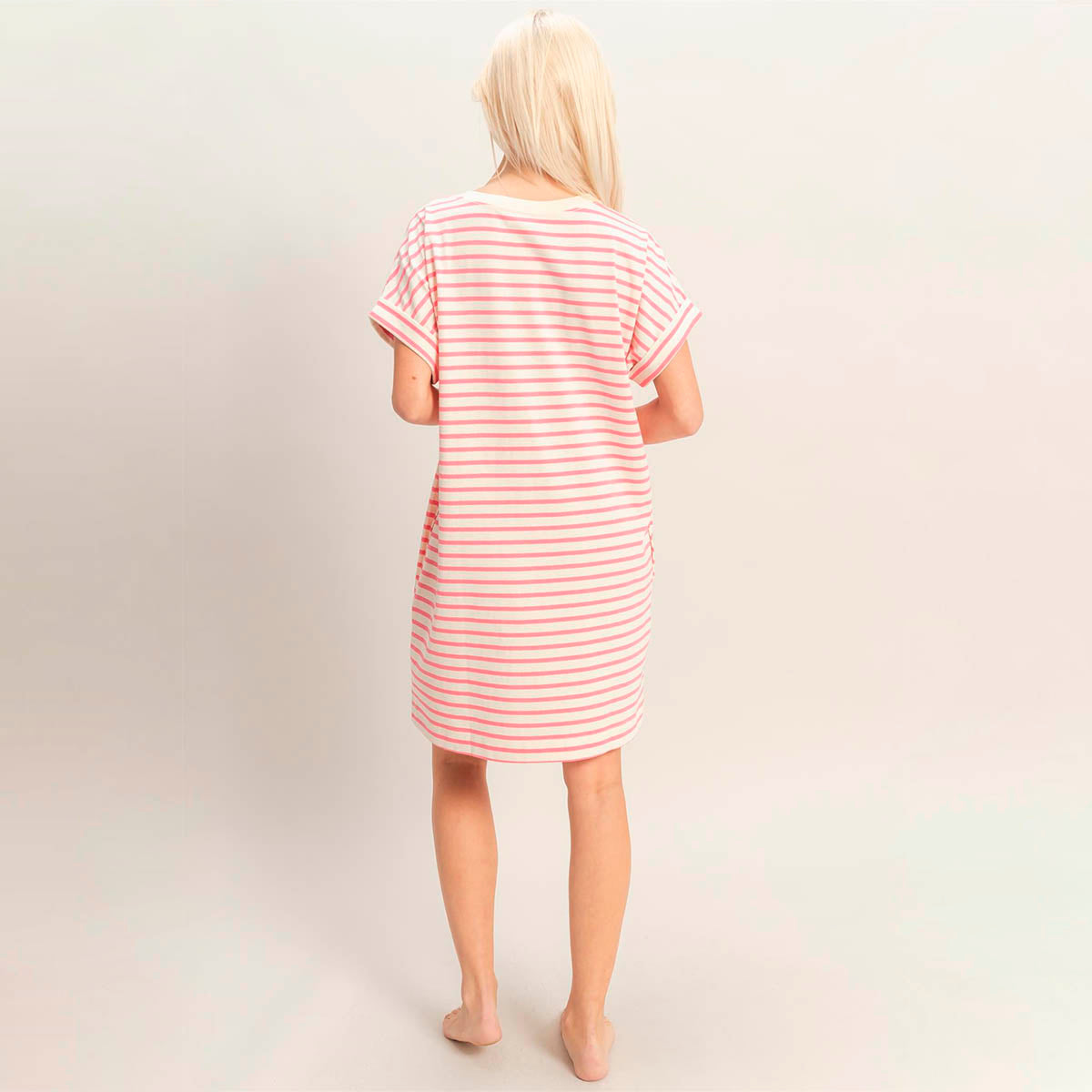 Vestido Rosa de Rayas