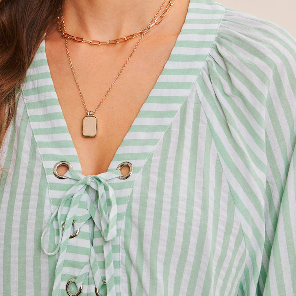 Blusa Verde de Rayas