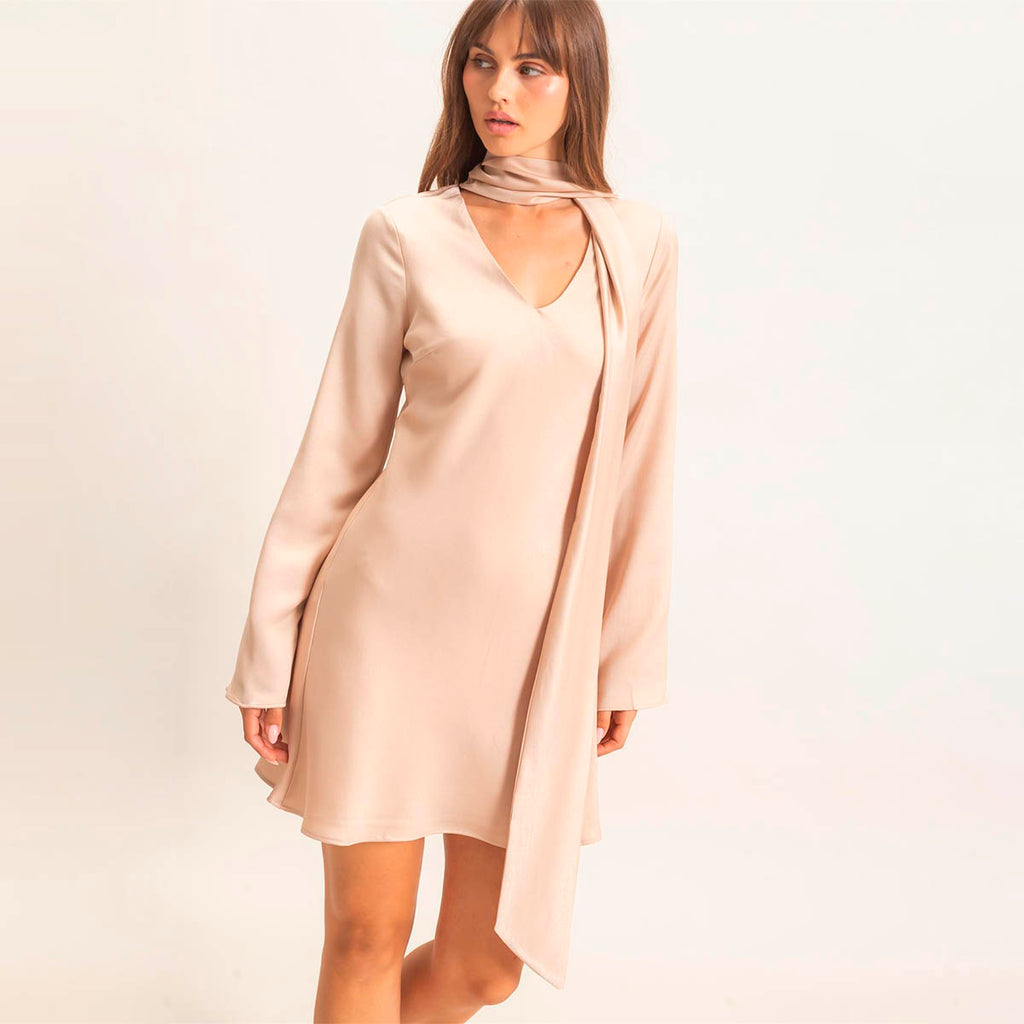 Vestido Beige Satin