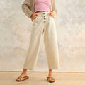 Pantalon Beige con Detalle de Botones