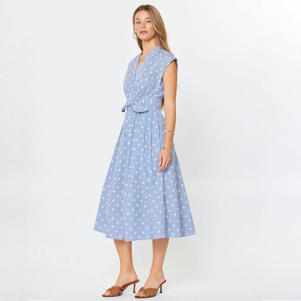Vestido Azul con Estampado