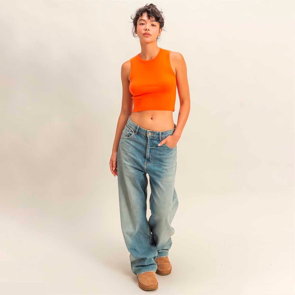 Blusa Naranja Básica