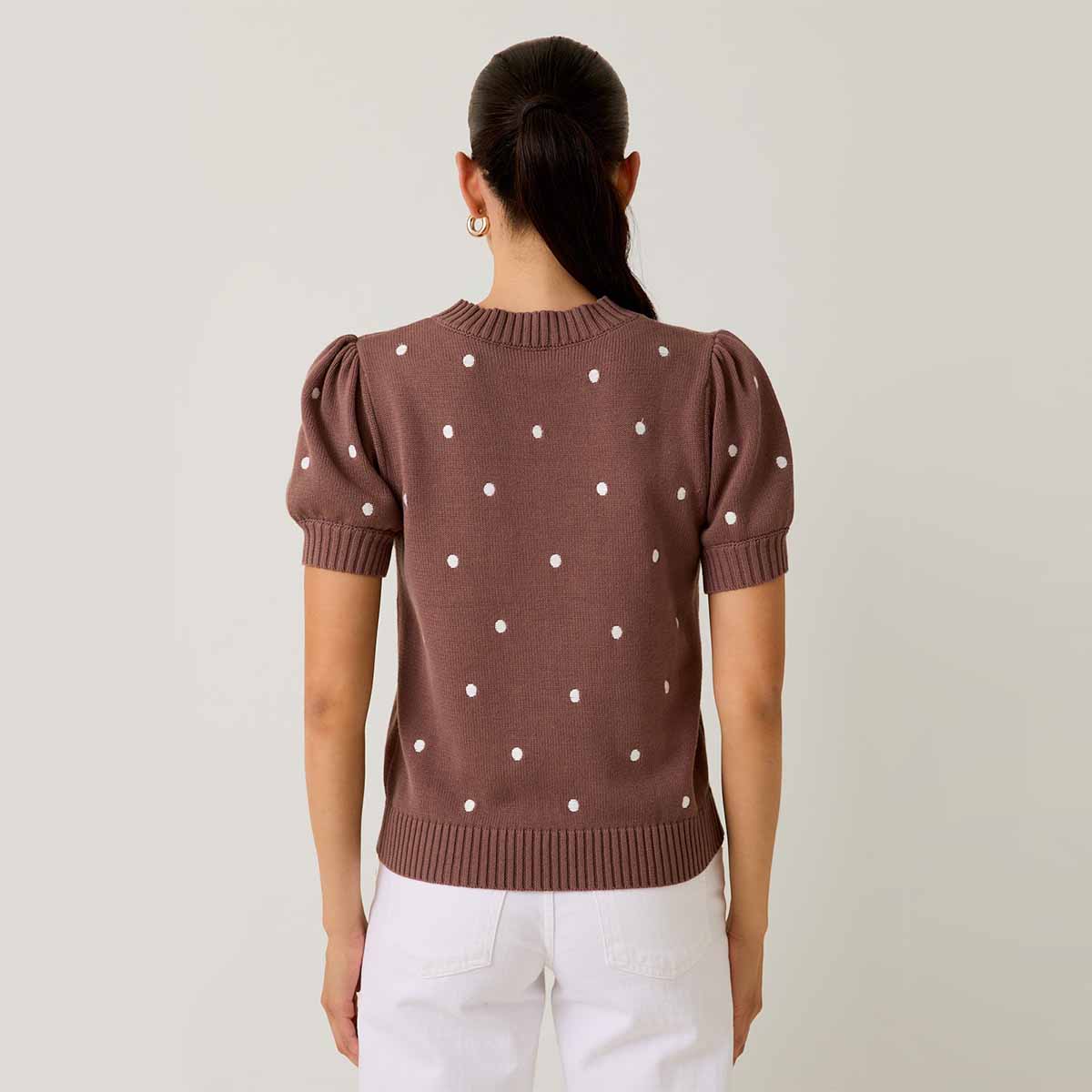 Blusa Cafe con Estampado