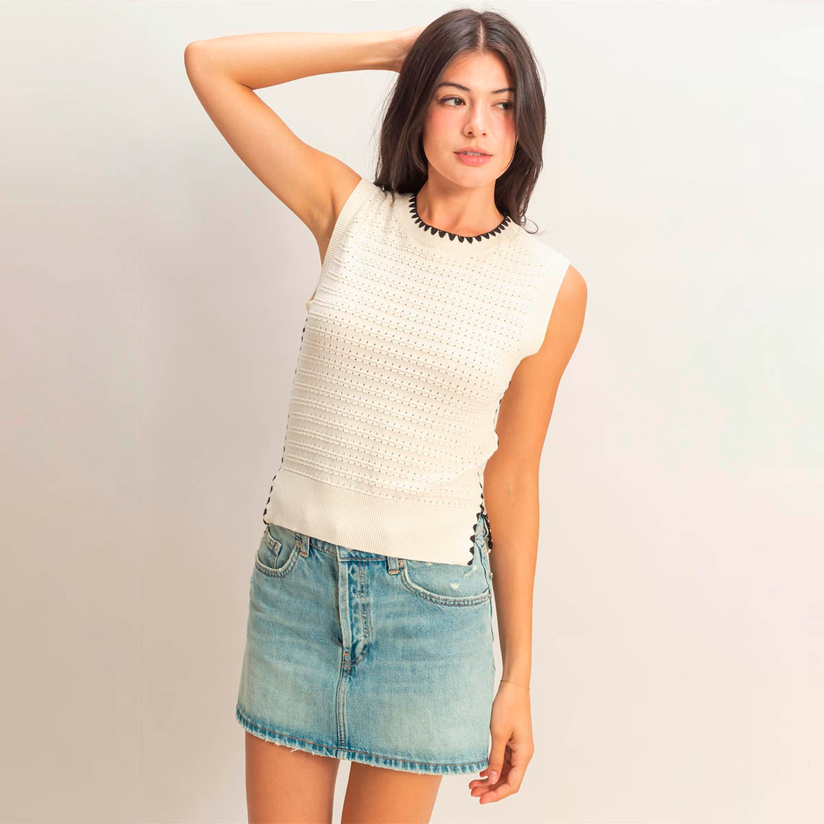Blusa Beige con Decoracion