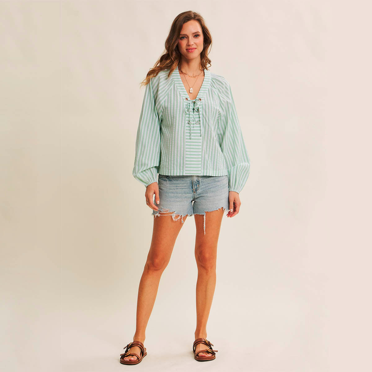 Blusa Verde de Rayas