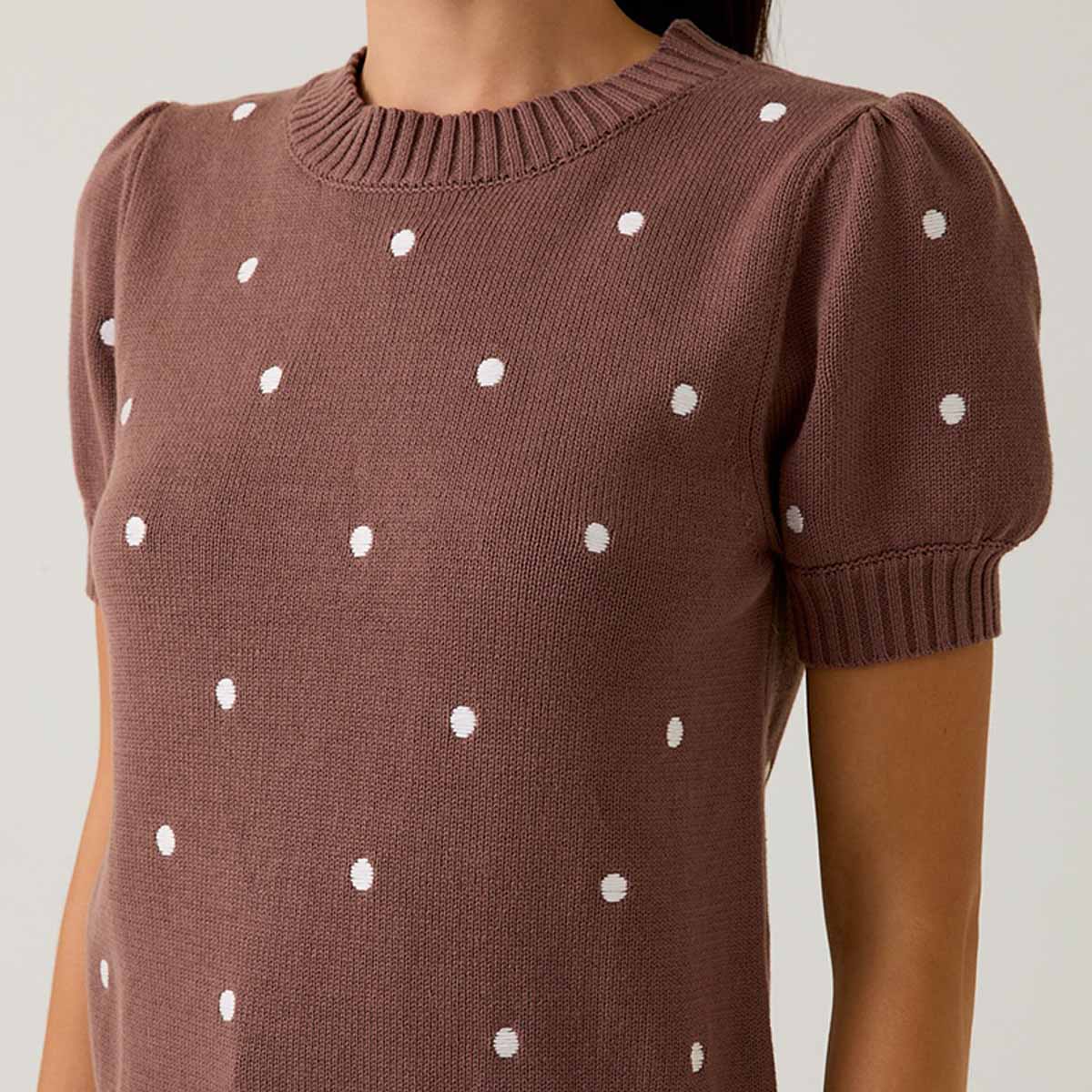 Blusa Cafe con Estampado