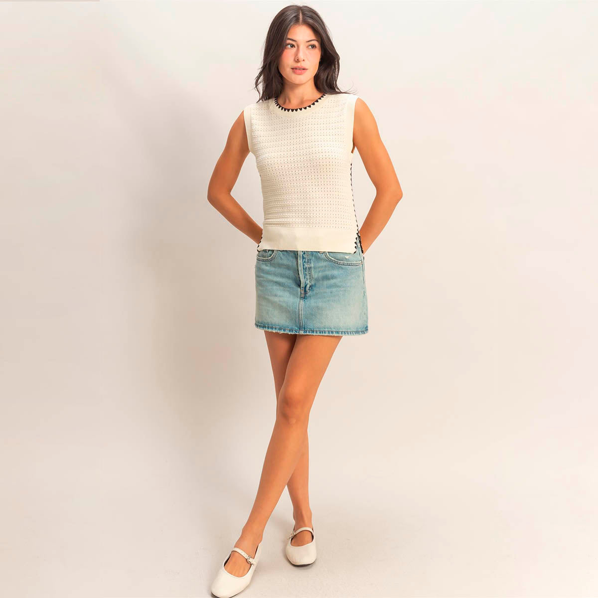Blusa Beige con Decoracion