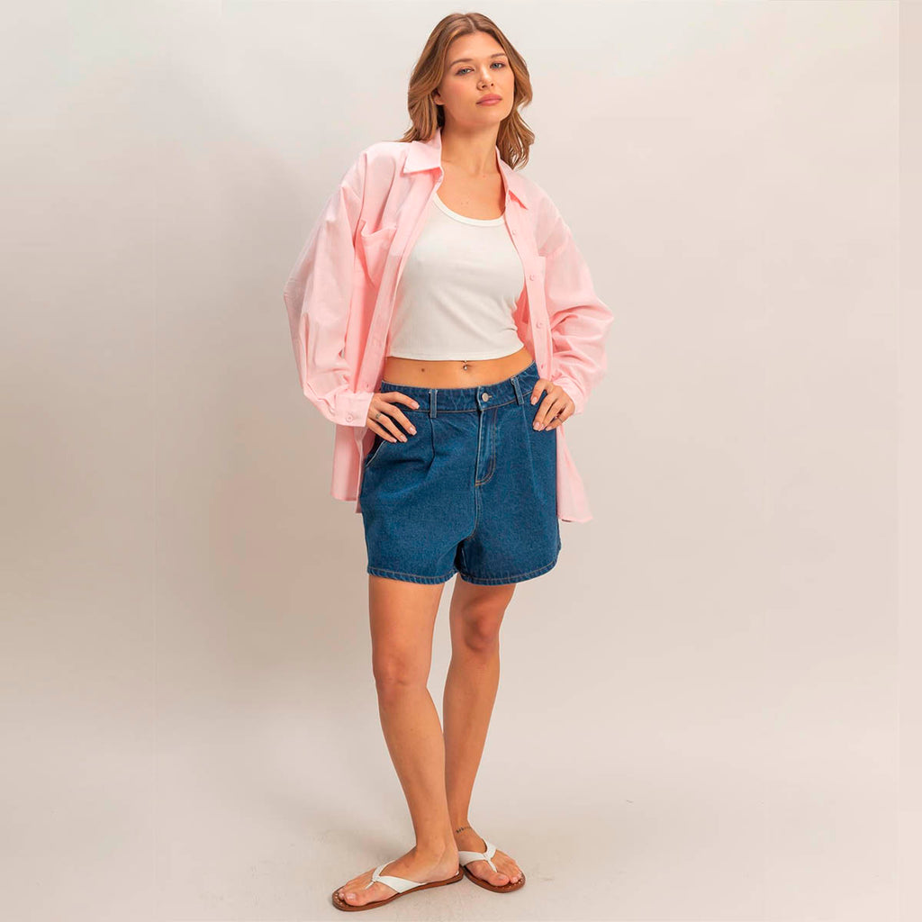 Camisa Rosa a Rayas
