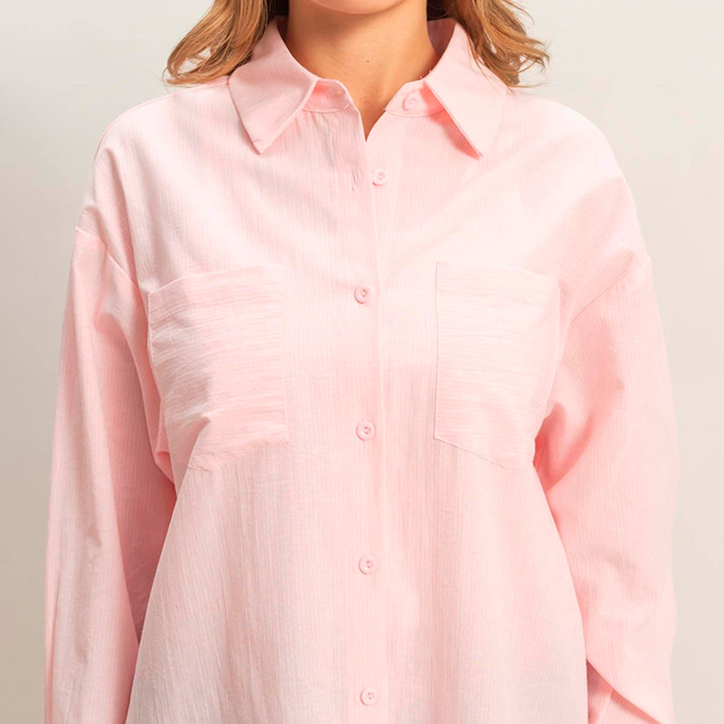 Camisa Rosa a Rayas