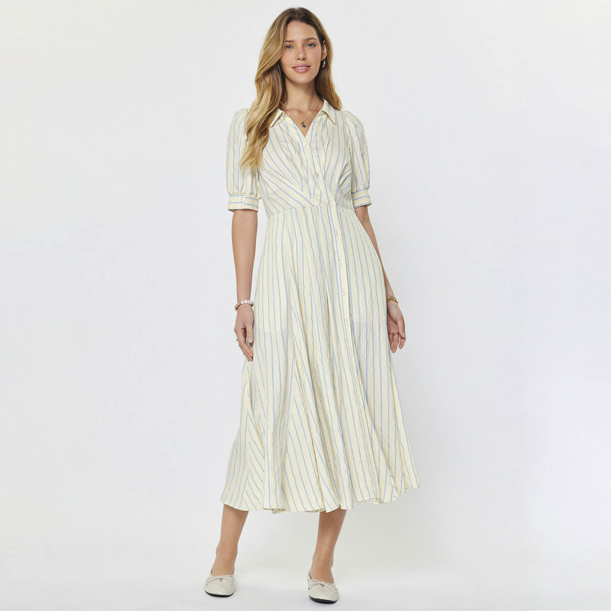 Vestido Blanco de Rayas