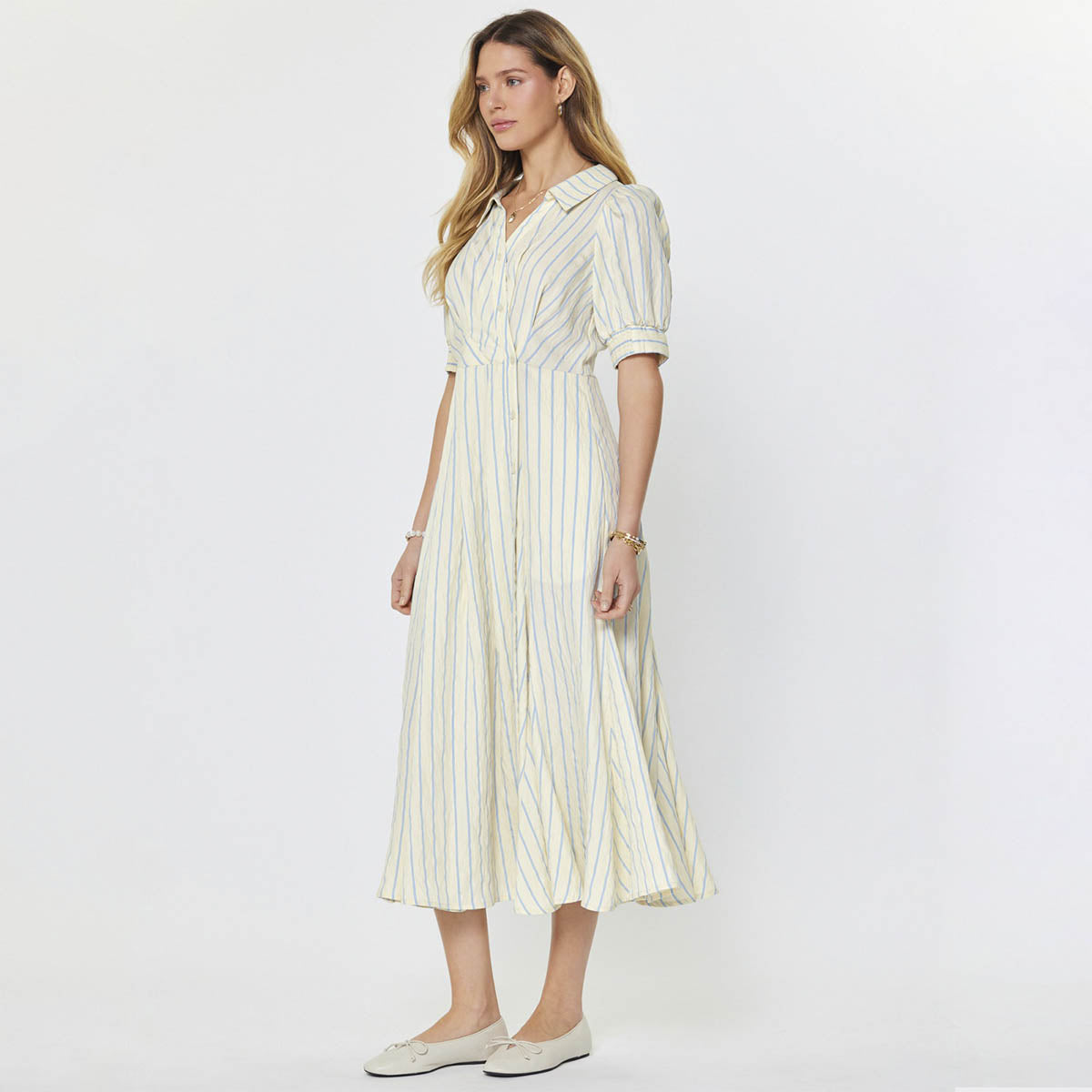 Vestido Blanco de Rayas