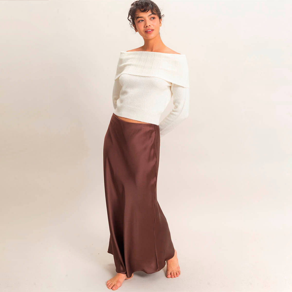 Falda Cafe Satin