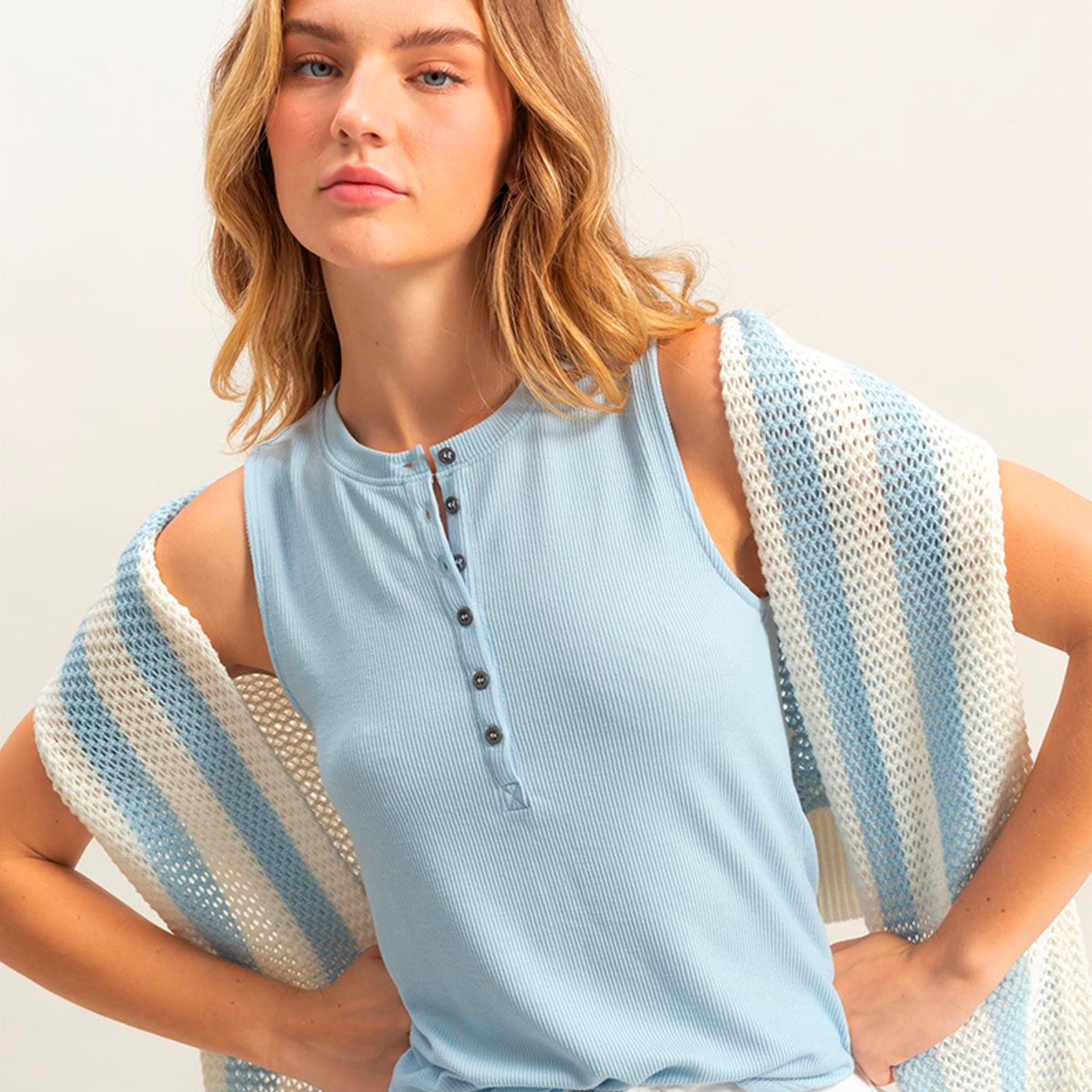 Blusa Azul Cielo Basica