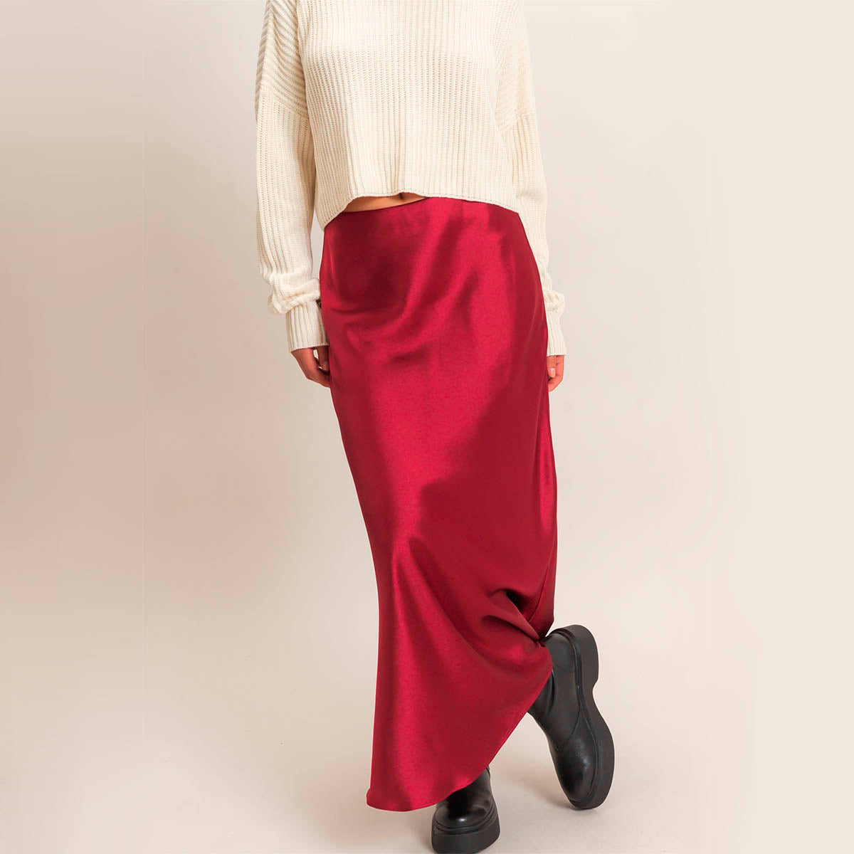 Falda Roja Satin