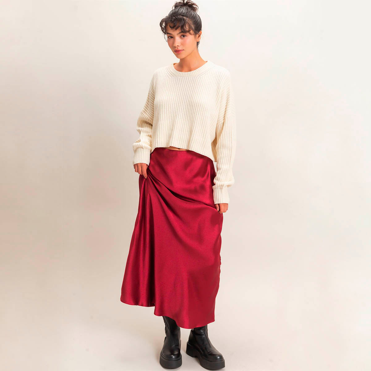 Falda Roja Satin