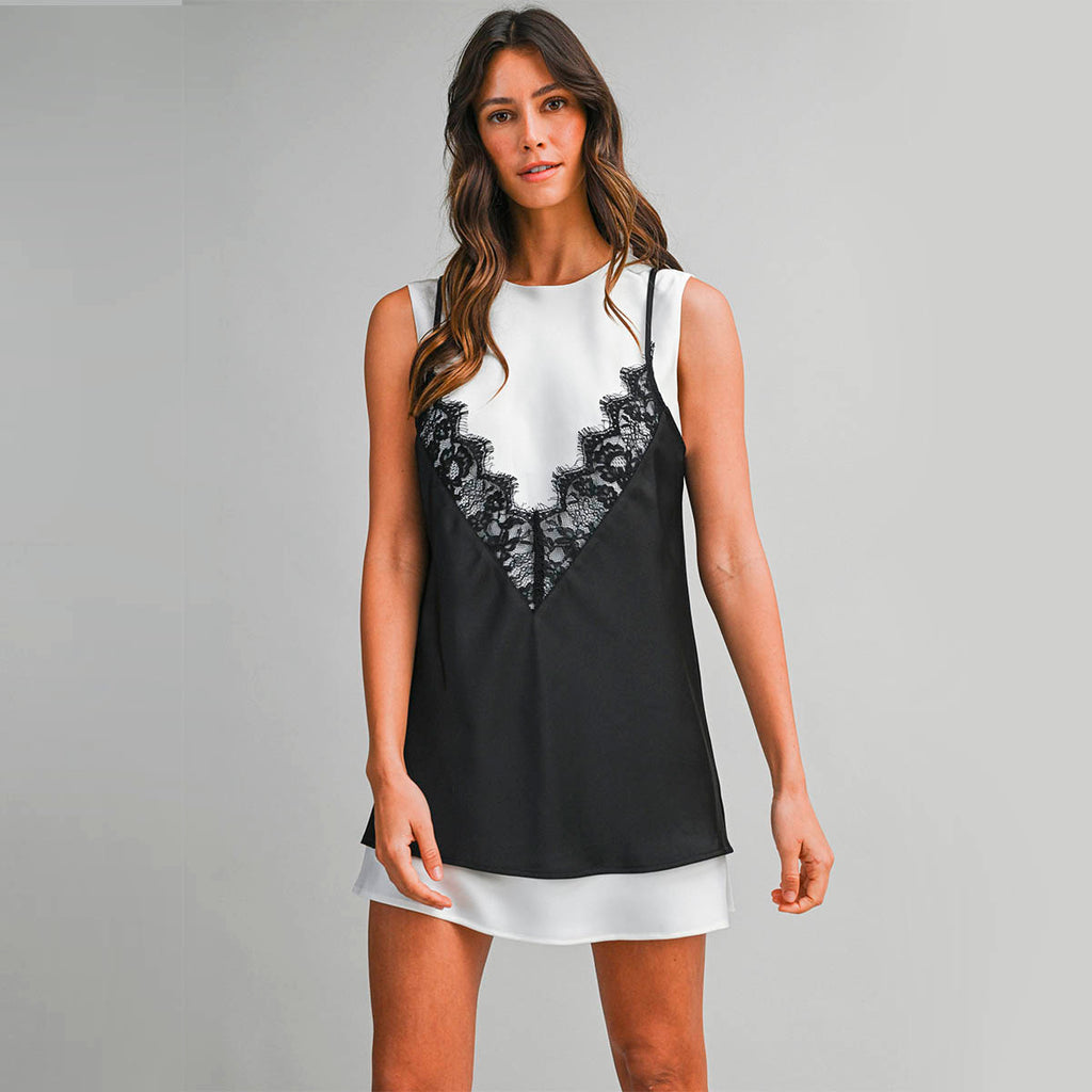 Vestido Blanco/ Negro