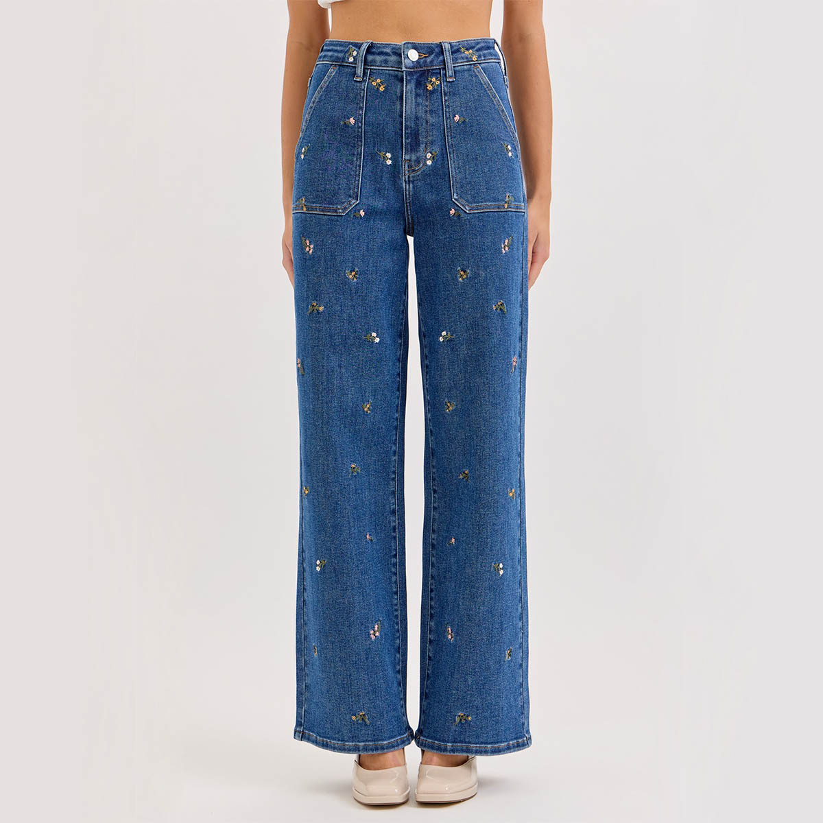 Jeans Azul con Detalles