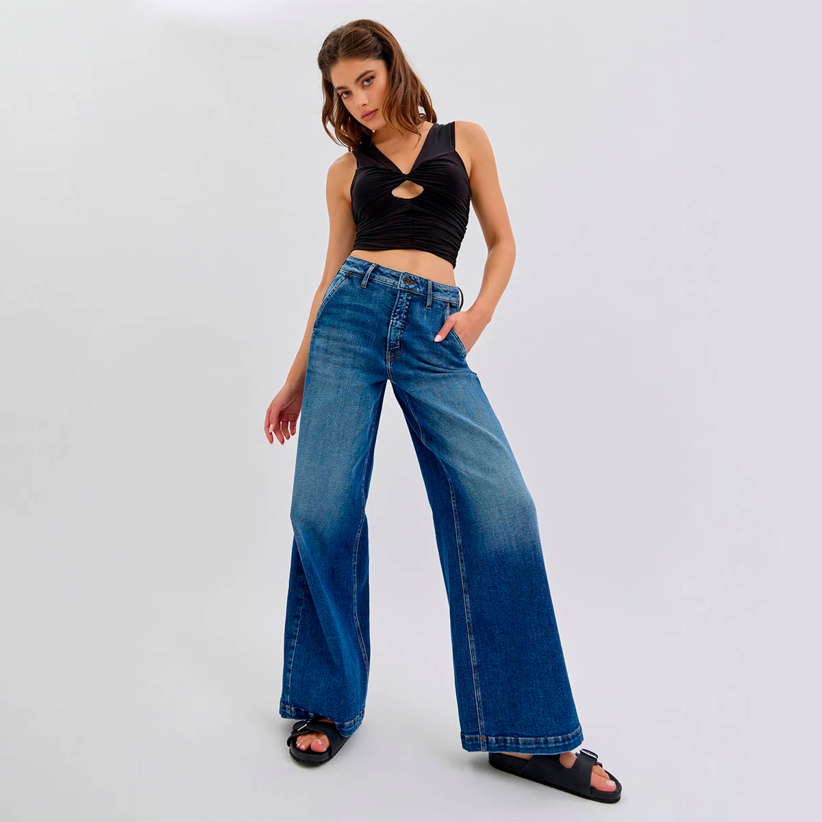 Jeans Azul Pierna Ancha