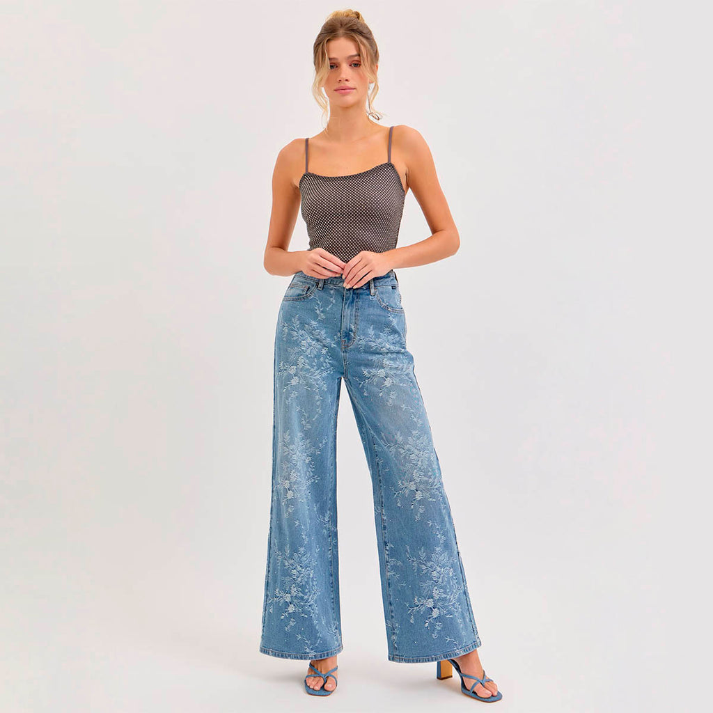 Jeans Azul con Bordado