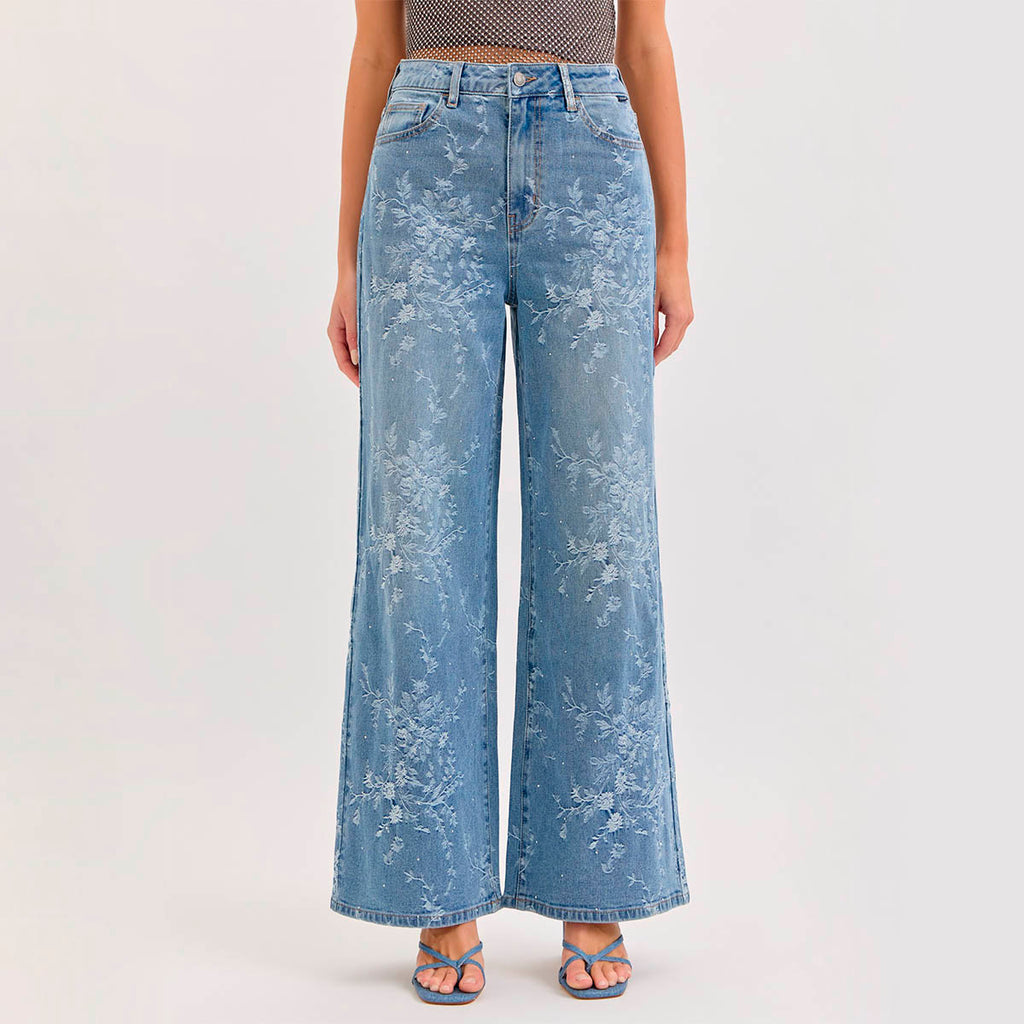 Jeans Azul con Bordado