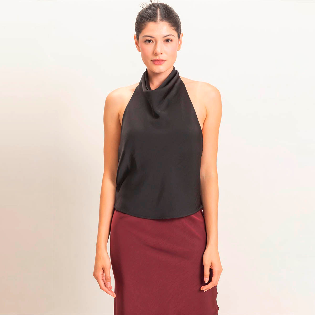 Blusa Negra Satin