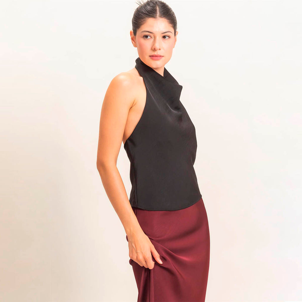 Blusa Negra Satin