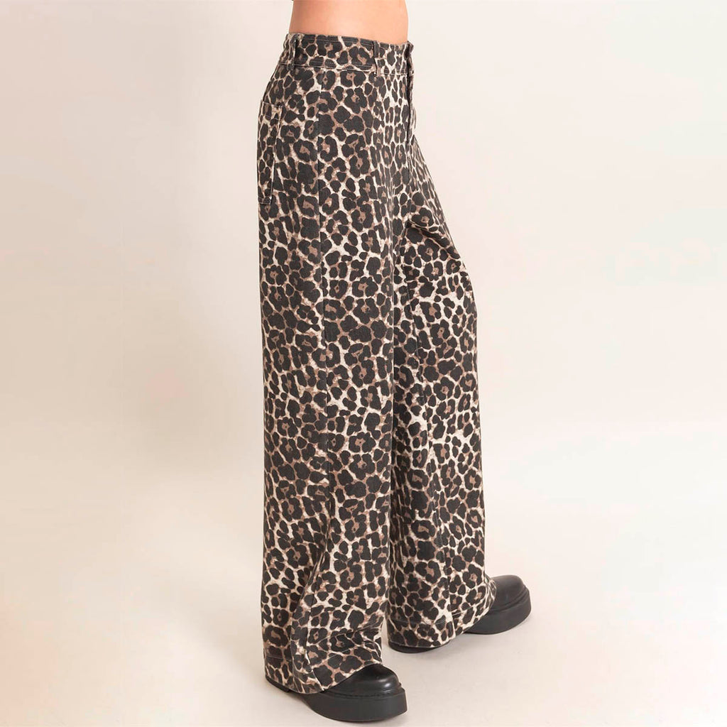 Pantalon Negro Animal Print