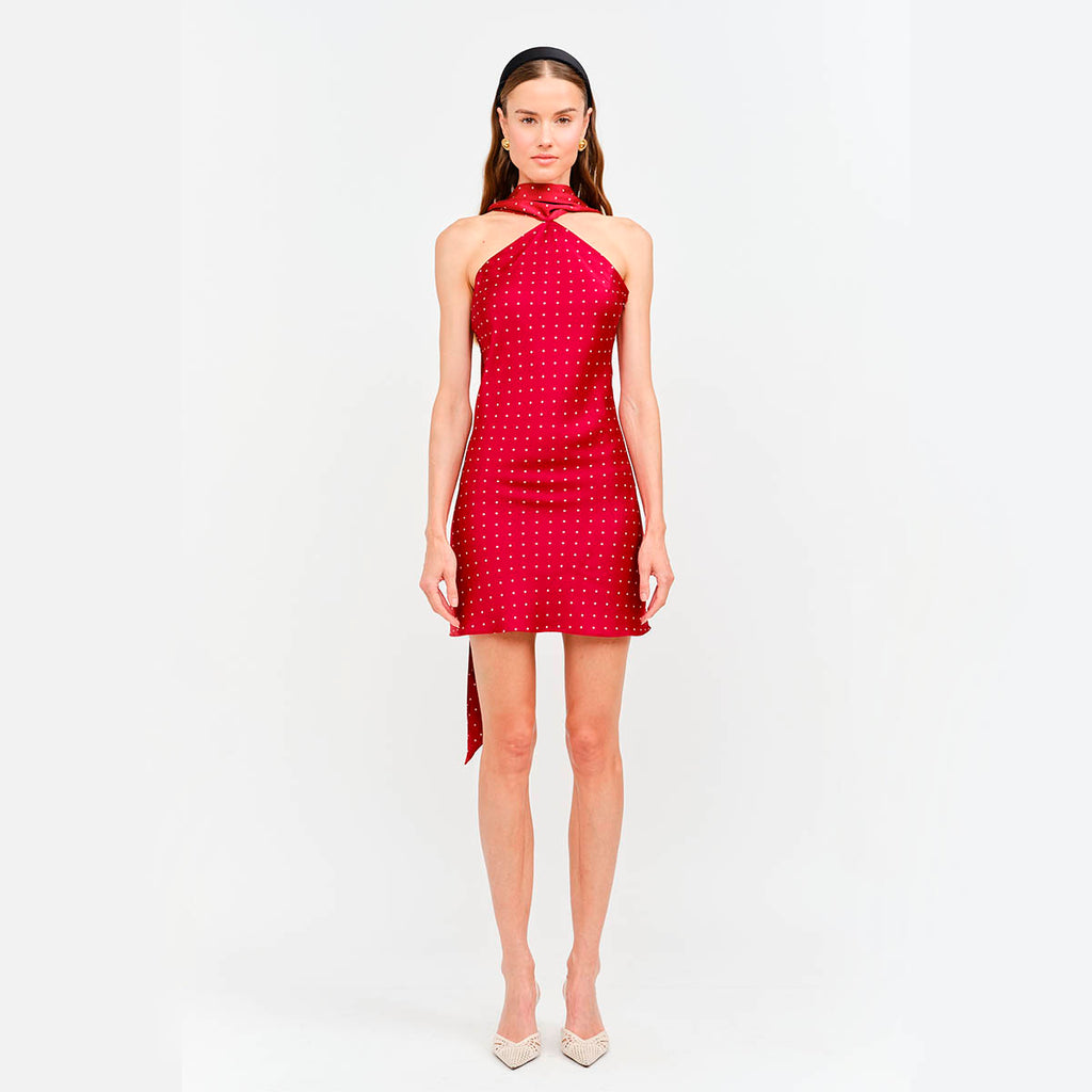 Vestido Rojo con Estampado