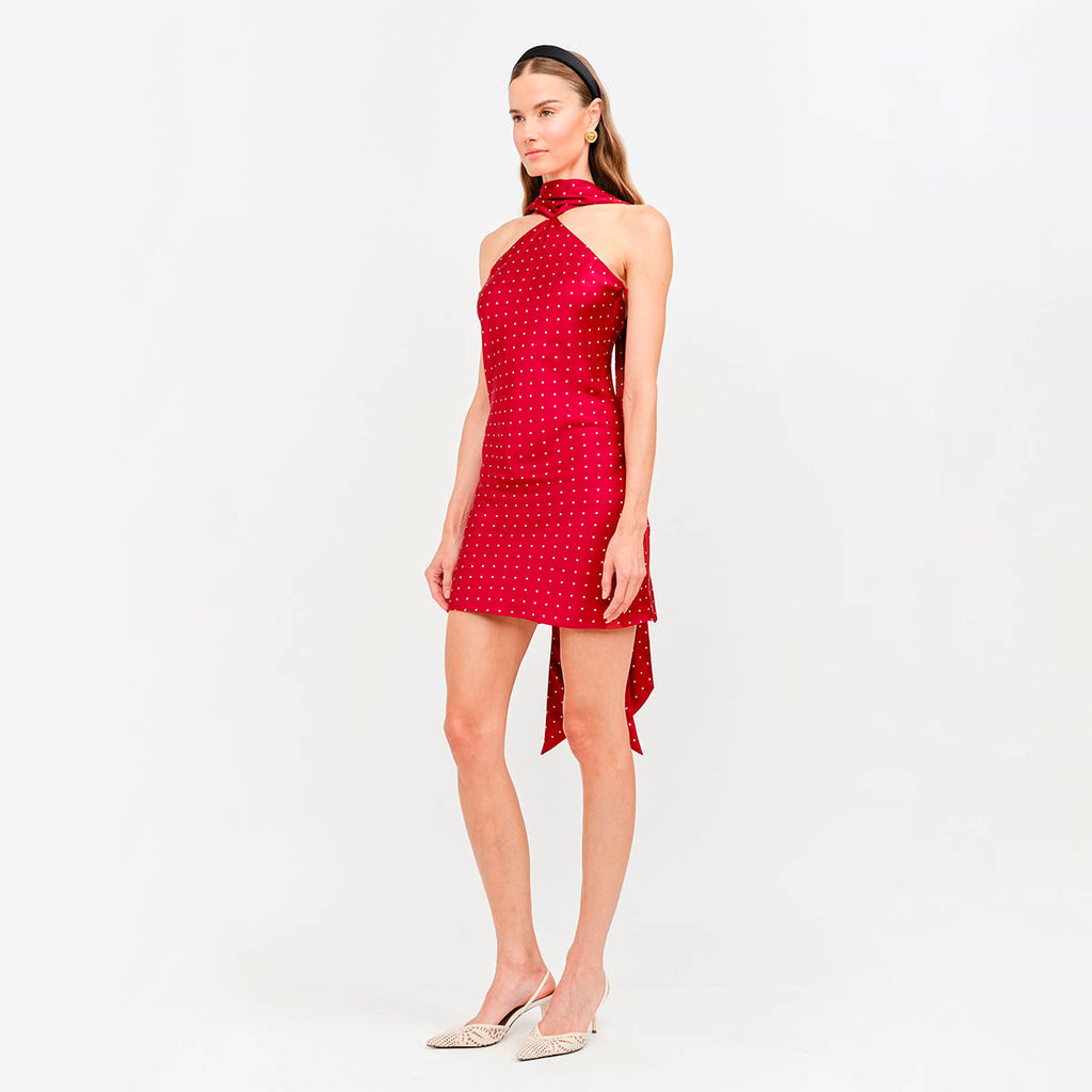 Vestido Rojo con Estampado