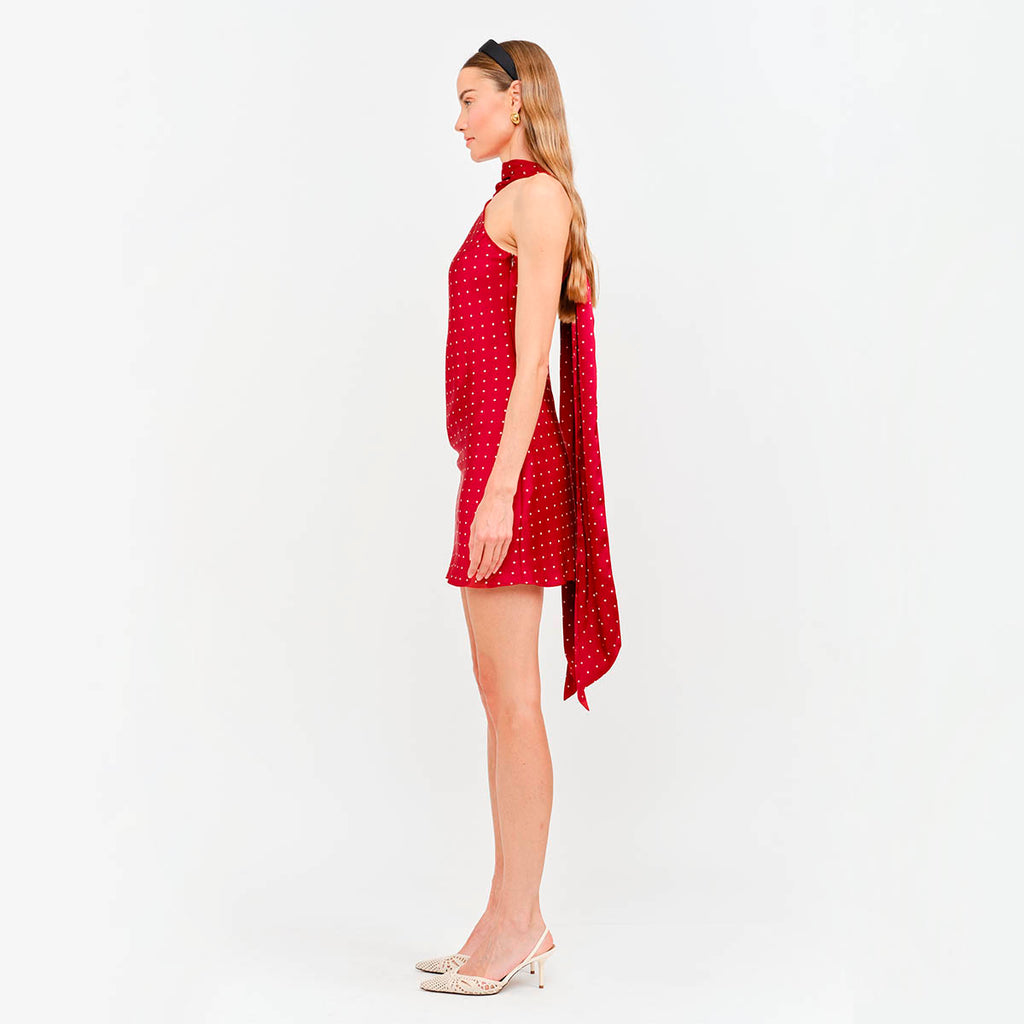 Vestido Rojo con Estampado