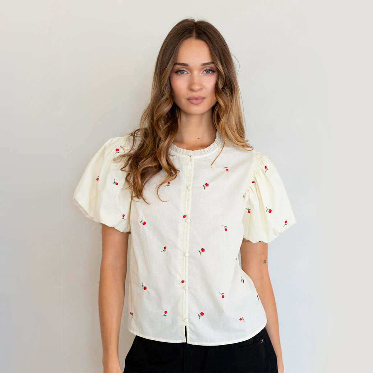 Blusa Beige con Estampado
