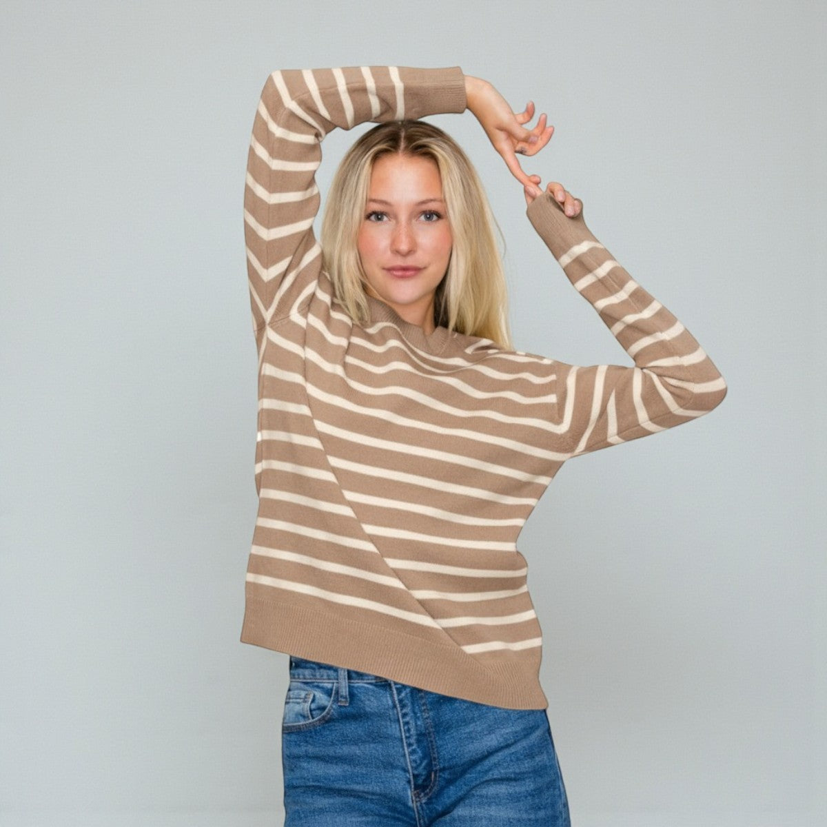 Sueter Beige de Rayas