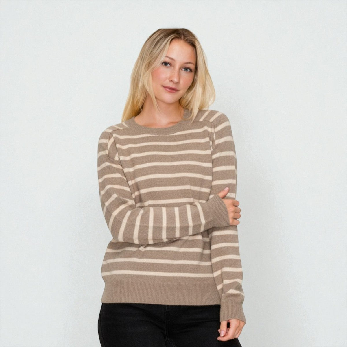 Sueter Beige de Rayas