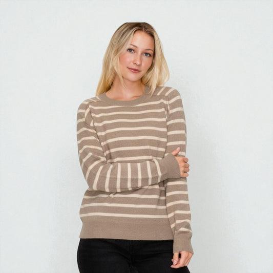 Sueter Beige de Rayas